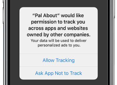 Facebook conversies API - iOS 14 app tracking transparantie voorbeeld