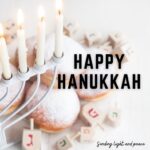happy hanukkah facebook post afbeelding - licht en vrede
