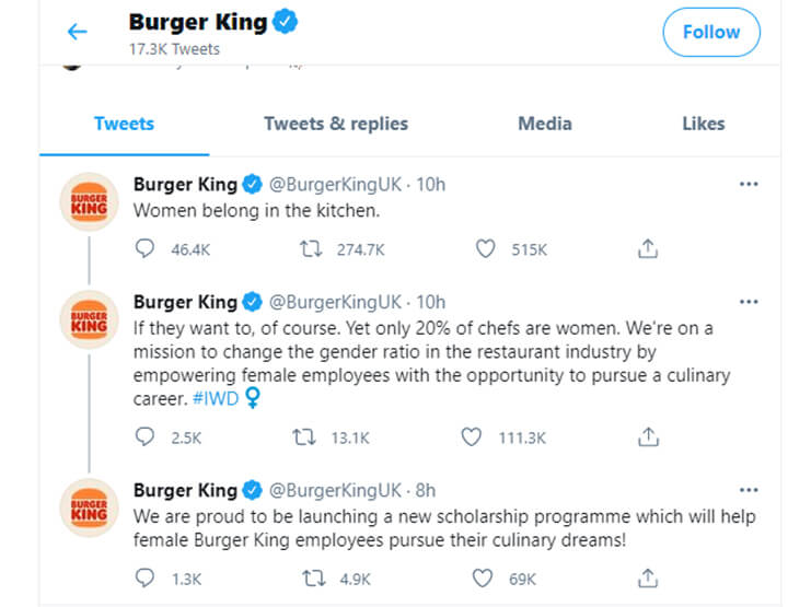 grootste marketing mislukt - burger king UKs seksistische tweet