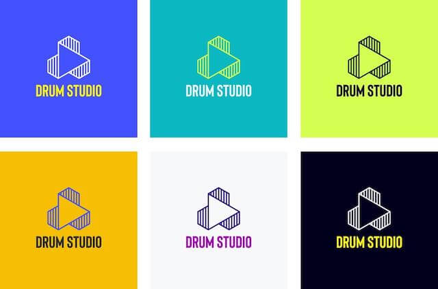 Voorbeelden van logomarketingmateriaal van GoDaddy Studio